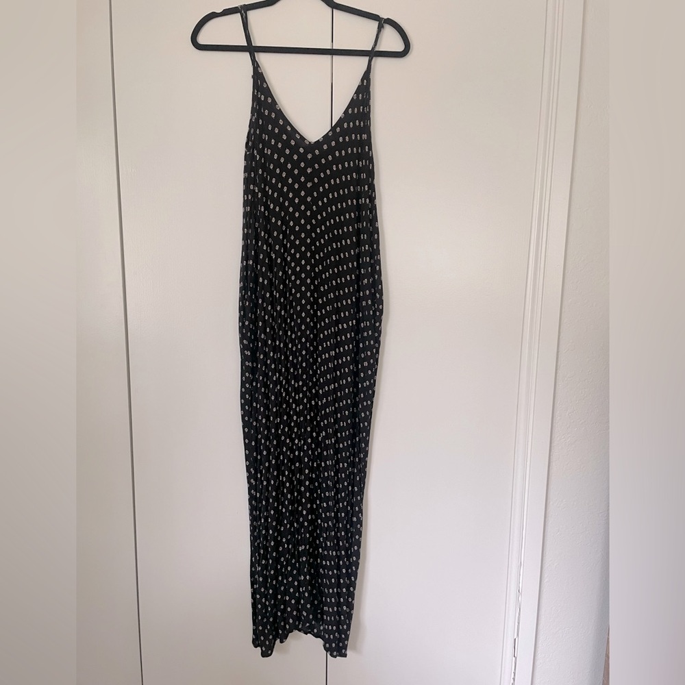 Lulus - Dainty Flower Patterned Black Slip Dress - Size S/M
